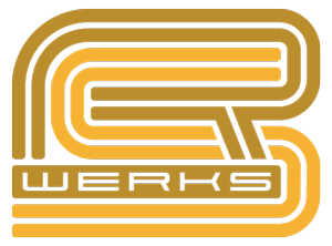 RS Werks all yellow logo on a transparent background