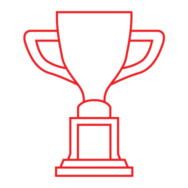 Red icon photo of a trophy