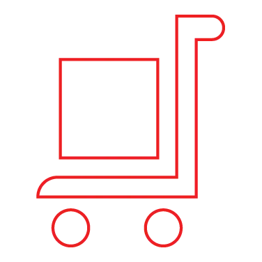 Red outlined shopping cart