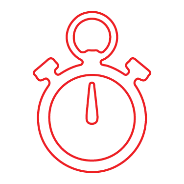 Red outlined stopwatch icon