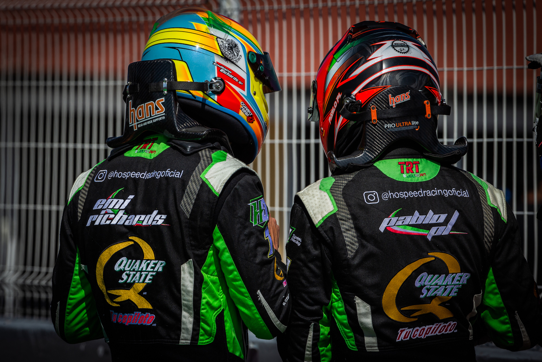 Two TRT suits on the race track