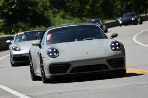 Two Porsches at a Smoky Mountain Drives rally with Fikse branding